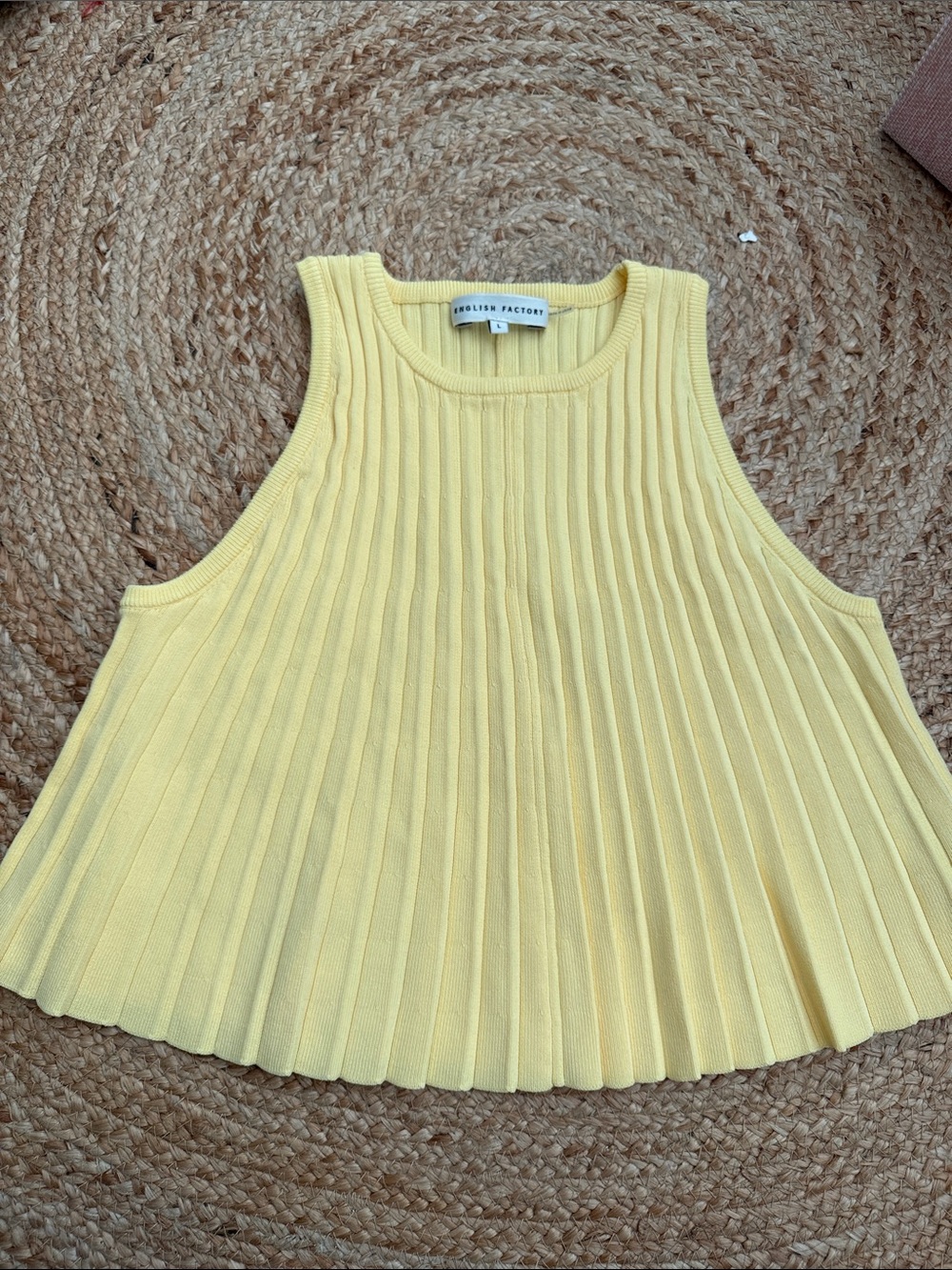English Factory Pleated Yellow Knit Tank
